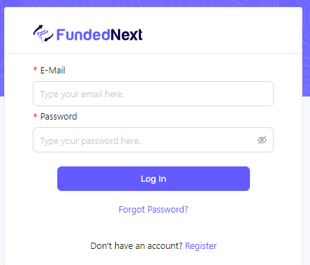 FundedNext login 